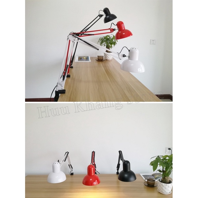 Bộ đèn gập đế kẹp bàn kèm bóng 9w