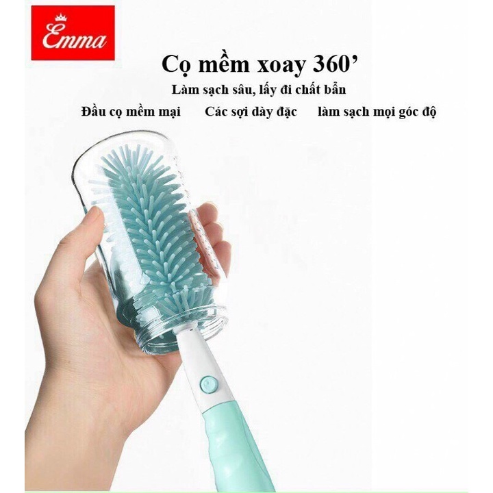 Bộ cọ rửa bình sữa silicon Emma Kids cao cấp