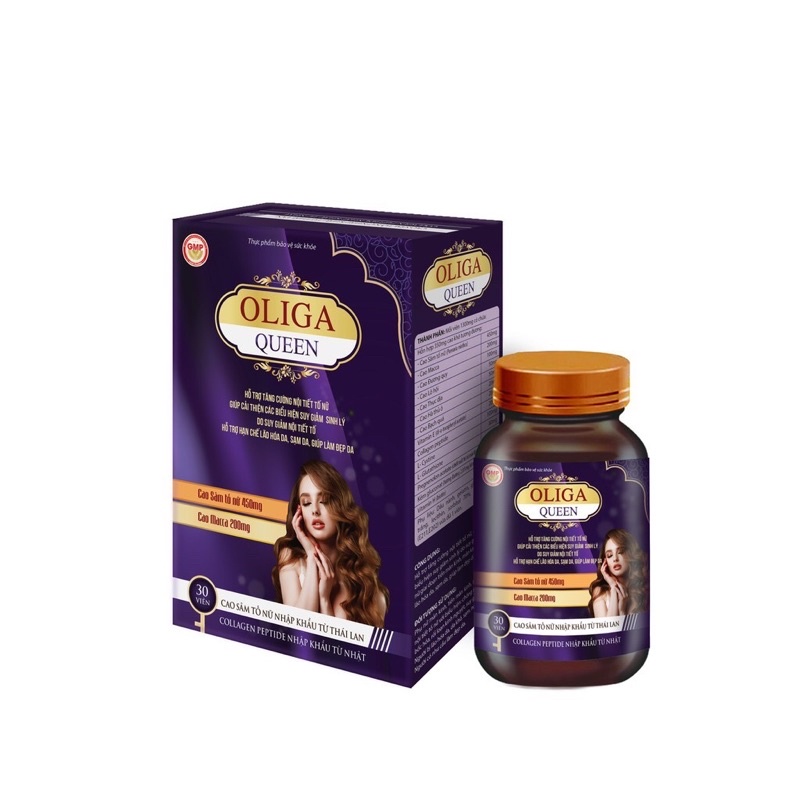 Viên Uống Đẹp Da OLIGA QUEEN - Hỗ Trợ Tăng Cường Nội Tiết Tố Nữ, Hạn Chế Lão Hóa, Sạm Da