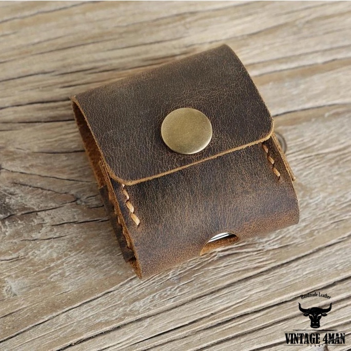 Vỏ Bảo Vệ AirPod, AirPods Pro / Case airpods Da Bò Thật Kiểu Dáng Vintage I1