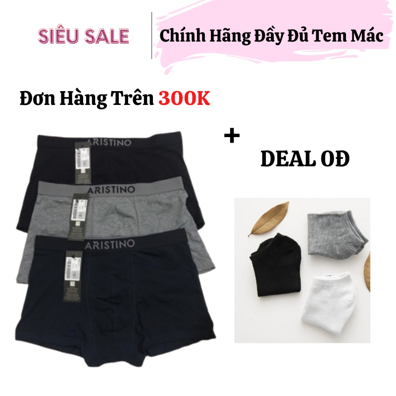 Combo 3 Quần Sịp Đùi ARISTINO Chính Hãng Cao Cấp Đầy Đủ Tem Mác