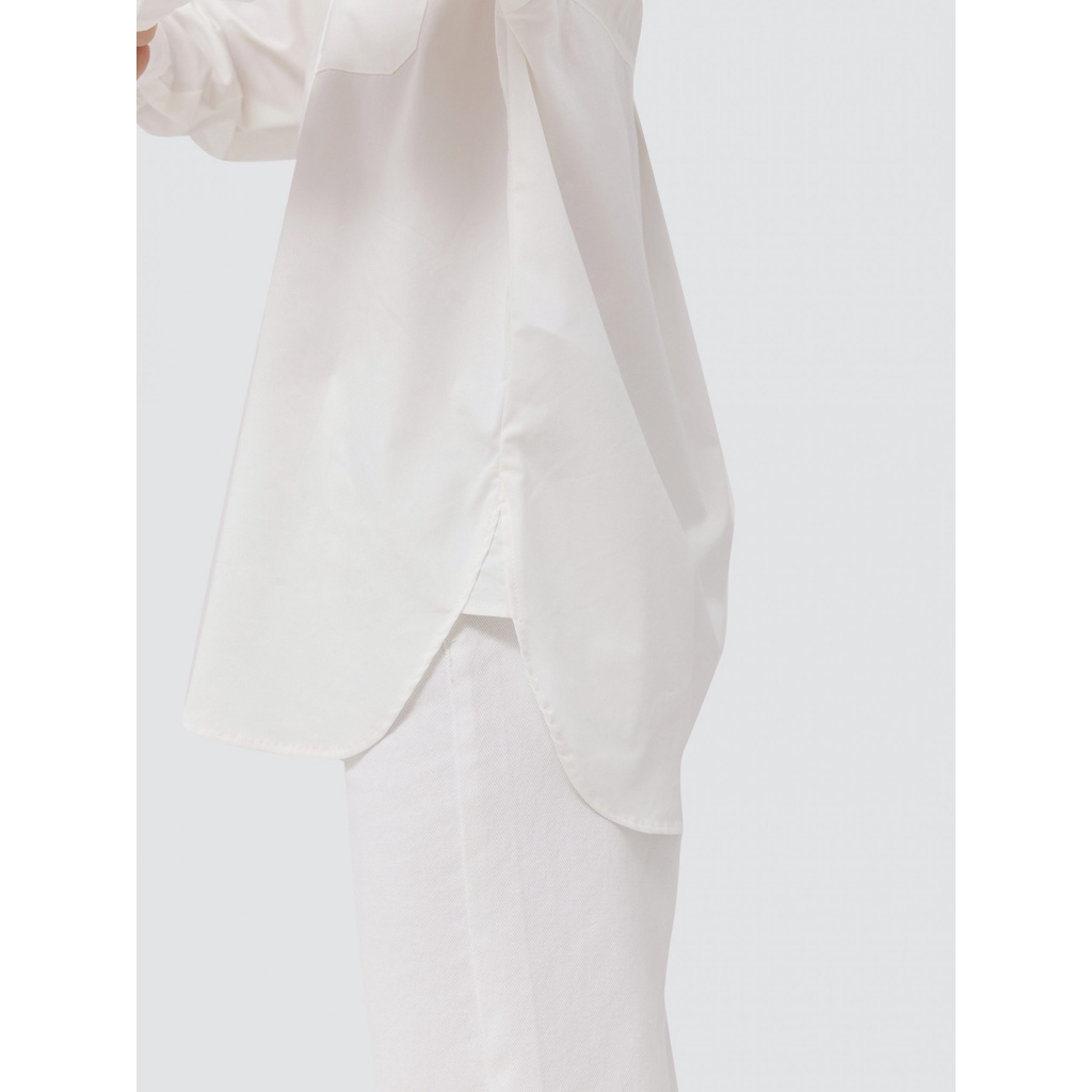 Áo sơ mi nữ trắng vải kate mềm, Best Seller là min - "BOYFRIEND" SHIRT - WHITE