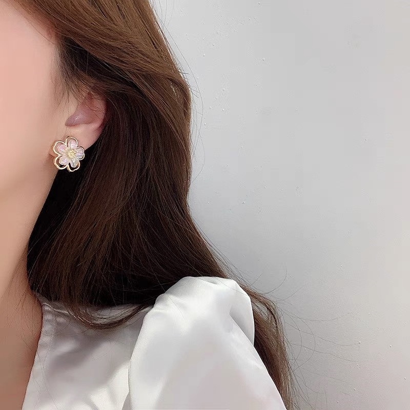 Bông Tai Hình Hoa Đơn Giản Phong Cách Hàn Quốc Thời Trang