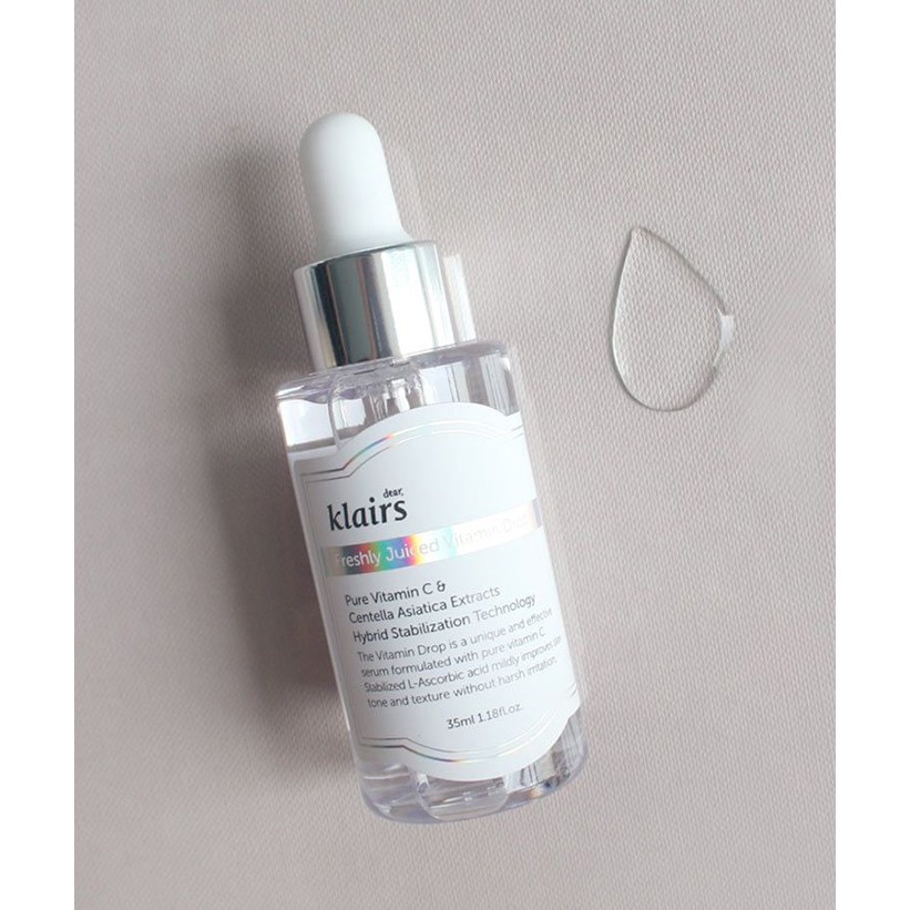 Klairs Freshly Juiced Vitamin Drop - Tinh Chất dưỡng trắng giảm thâm mụn, tái tạo da 35ml.