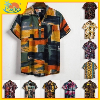 Spring and Summer New Men's Fashion Printed Large Short Sleeve Shirt for Men 01