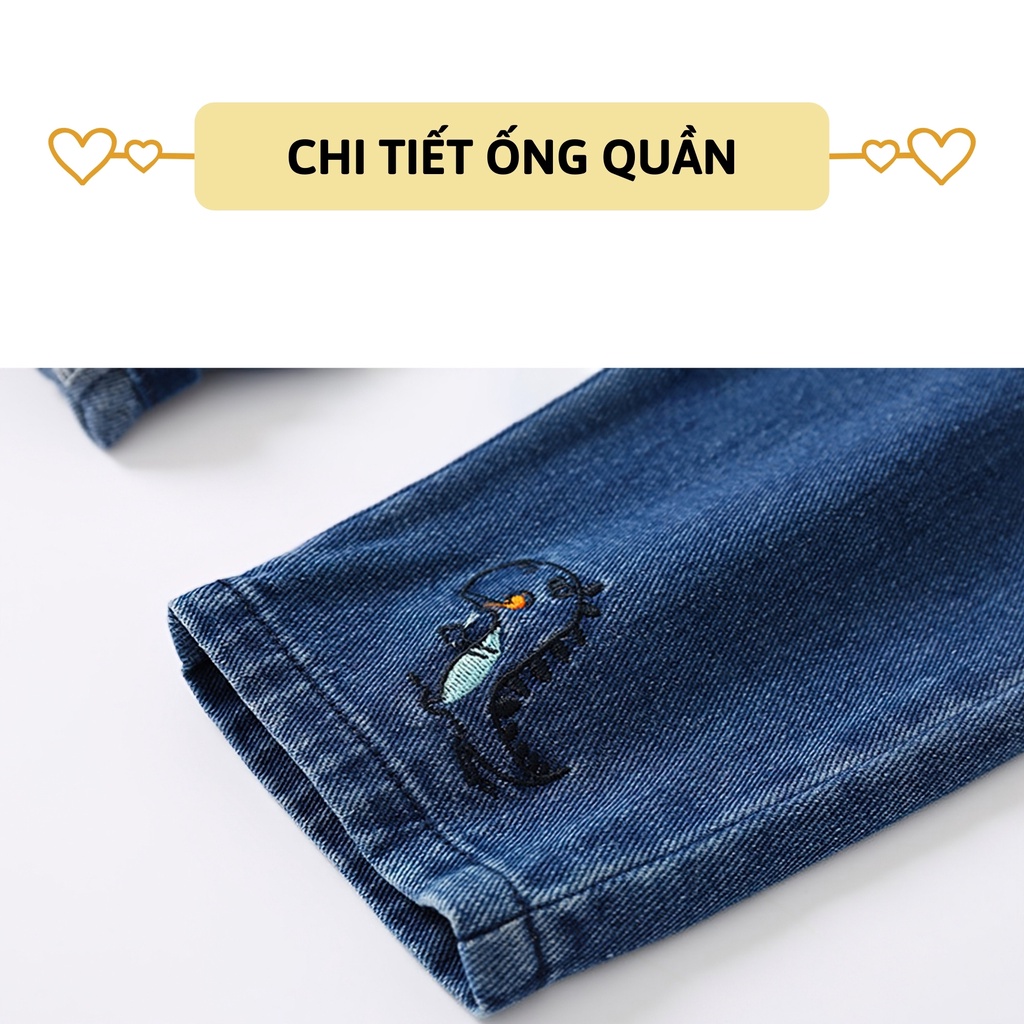 Quần jean dài bé trai 27Kids WELLKIDS quần bò mềm lưng chun nam cho trẻ từ 2-10 tuổi BLJE1