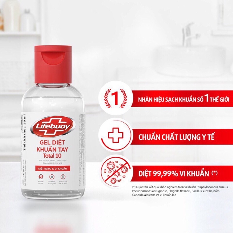 Gel Rửa Tay Khô Lifebuoy Bảo Vệ Vượt Trội 10 loại 50ml