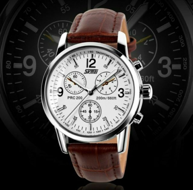 Đồng Hồ Nam SKMEI 9070 Dây Da Chính Hãng