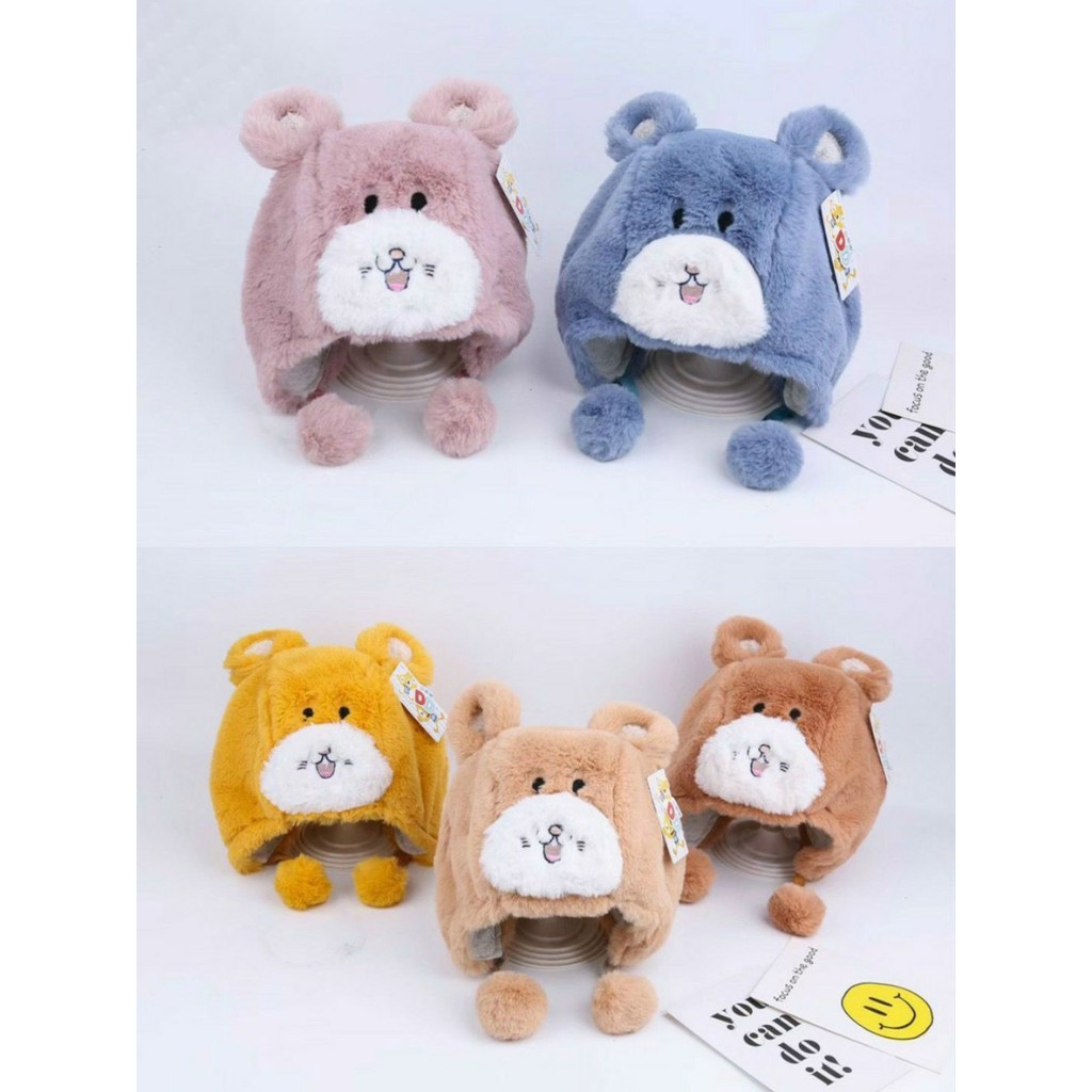 Mũ gấu cho bé yêu, nón len cho bé mềm mại siêu ấm áp