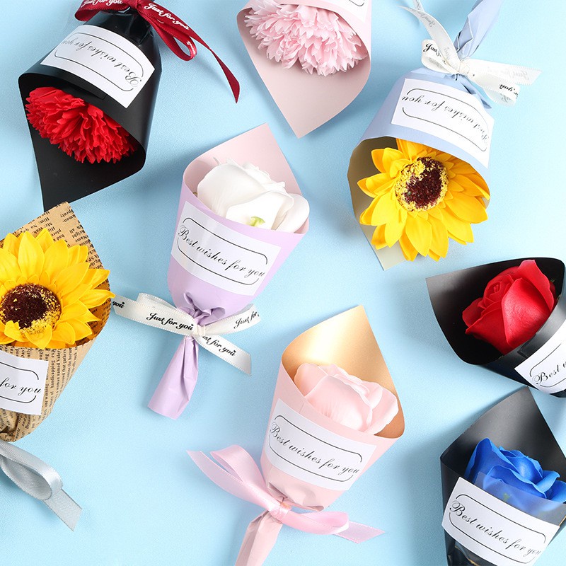 Bó Hoa Sáp Mini Dùng Làm Quà Tặng Lễ Tình Nhân DIY Độc Đáo