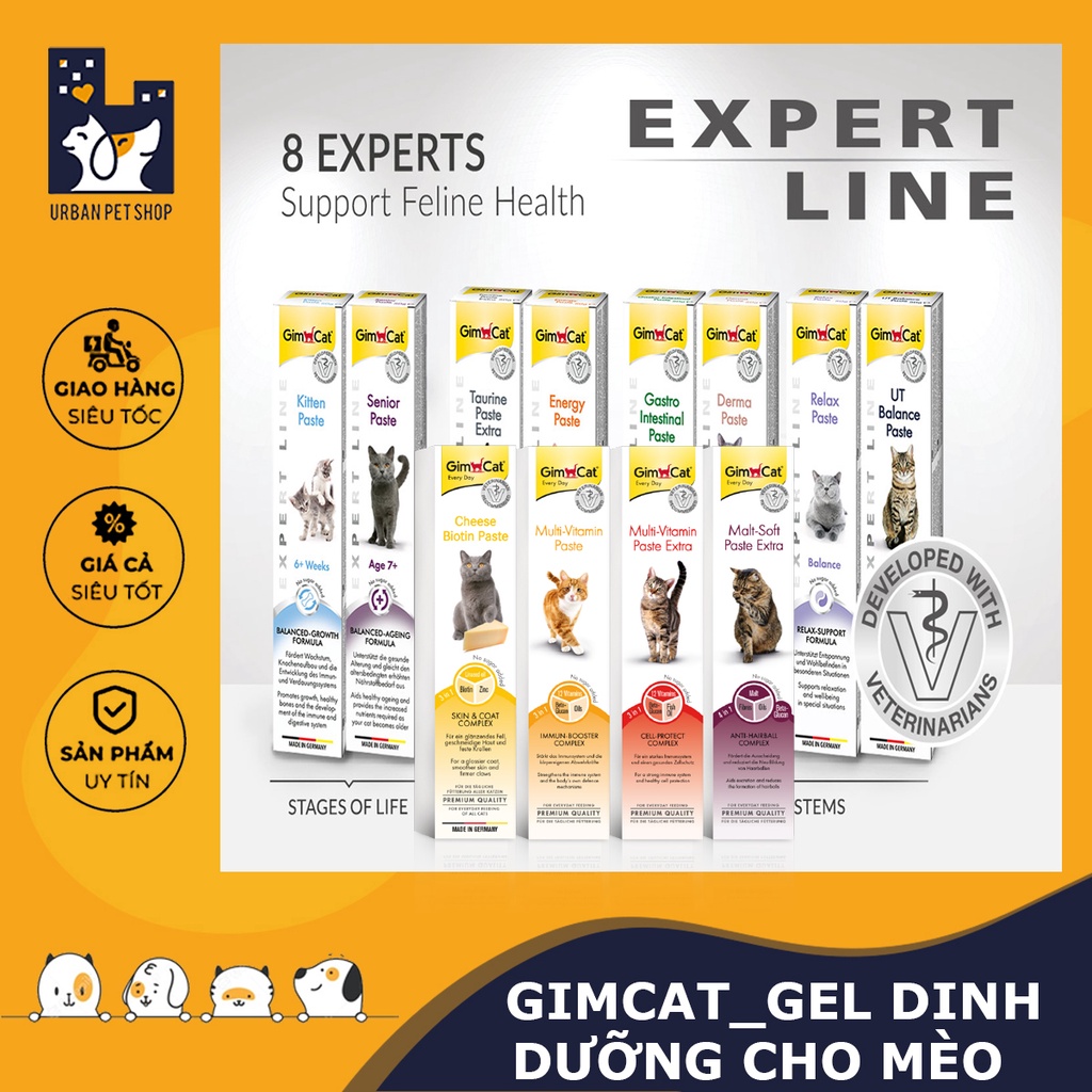 𝗨𝗿𝗯𝗮𝗻_𝗚𝗜𝗠𝗖𝗔𝗧 GEL DINH DƯỠNG CHO MÈO MỌI LỨA TUỔI [Hàng chính hãng]