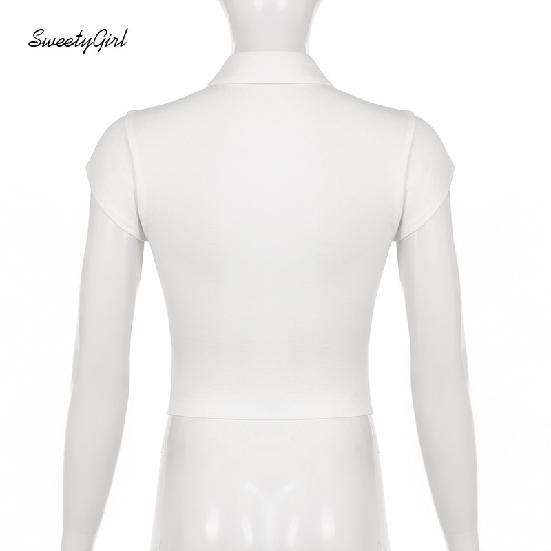 Áo Sơ Mi Tay Ngắn Cổ Chữ V Màu Trắng Trơn Thời Trang 2022 Dành Cho Nữ