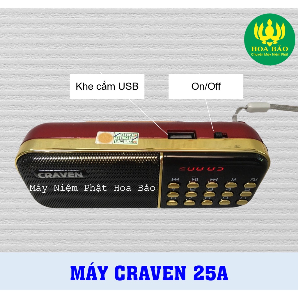✔️Loa Nghe Pháp Craven CR25A 1 Pin, Đài Nghe Kinh, Loa Thẻ Nhớ, USB