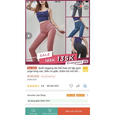 Pass thanh lý quần thể thao tập gym yoga