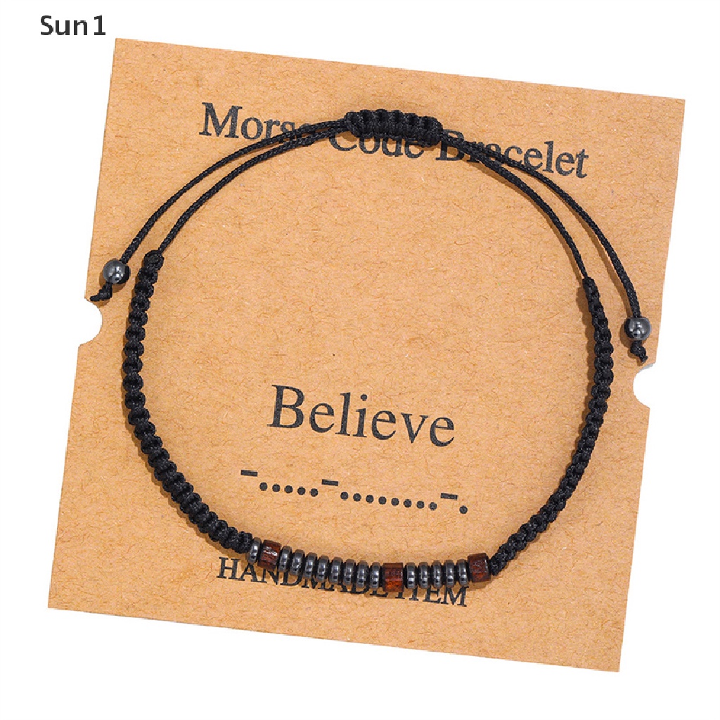 Sun1&gt; NEW Morse Code Bracelet Adjustable Bracelets On Hand Jewelry for Women Bracelet