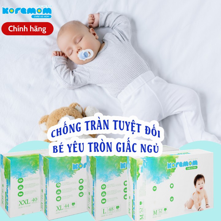 Bỉm Quần KOREMOM - Tã Quần Cao Cấp Hàn Quốc Mềm Nhẹ Khô Thoáng - M52/L48/XL44/XXL40