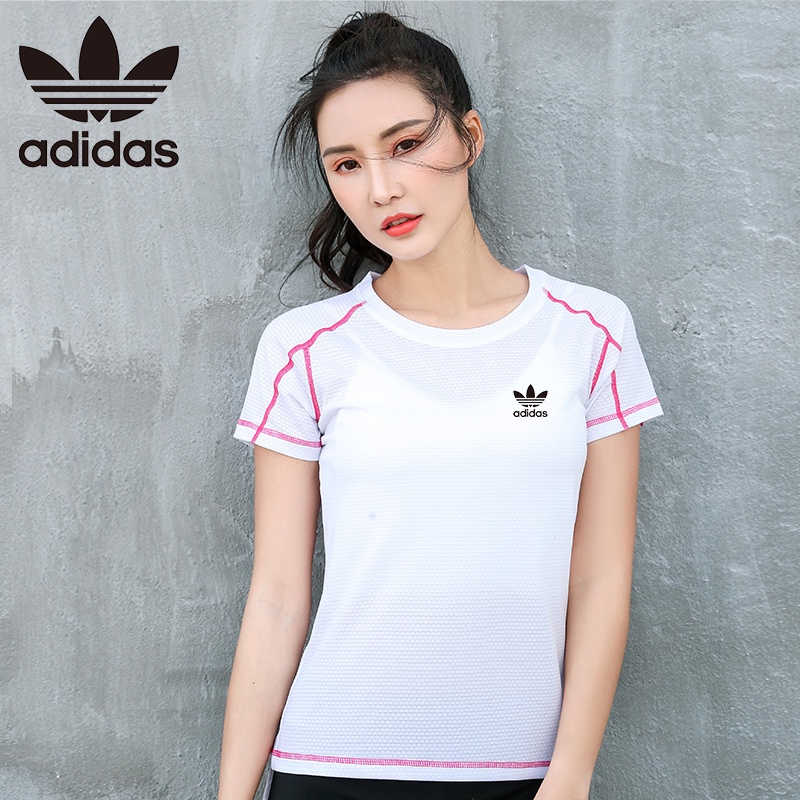 Adidas Áo Thun Thể Thao Chất Vải Khô Thoáng Nhanh Cho Nữ