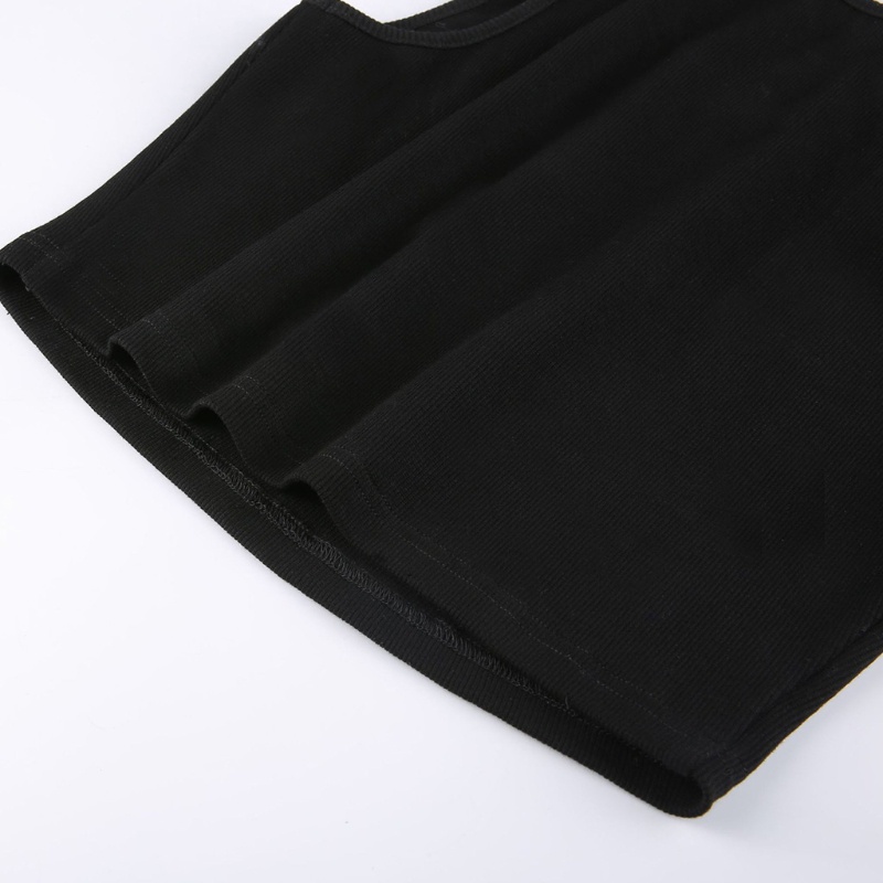 Áo croptop không tay in hình bộ xương độc đáo cho nữ