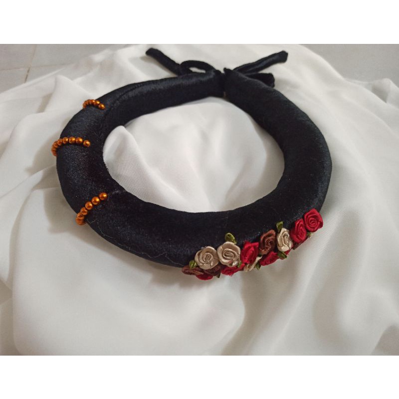 Mấn nhung đen trang trí - Khăn vấn trang trí