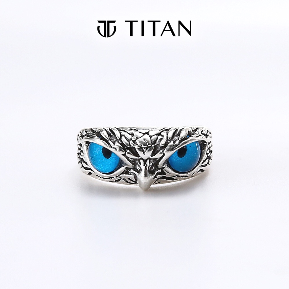 Nhẫn nam nữ họa tiết mắt cú, nhẫn thời trang hiphop màu bạc 925, ring titan freesize unisex con cú không gỉ Titan Shop