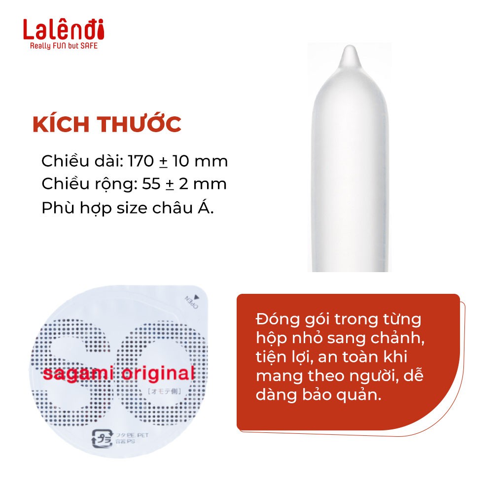 Bao cao su Sagami 0.02 Nhật Bản, BCS siêu mỏng chạm đỉnh (2 bao/hộp) | Lalendi Store