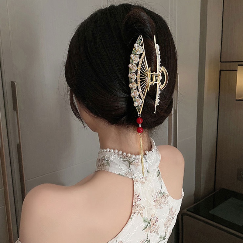 Kẹp Tóc Càng Cua Dày Chống Trượt Kiểu Hán Phục Trung Hoa Cổ Điển