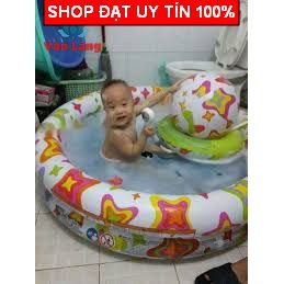 [ Hàng mới về ] Bể bơi tròn gồm 3 chi tiết 1 bể bơi 1m32 x 28cm, 1 bóng, 1 phao bơi đường kính 51cm