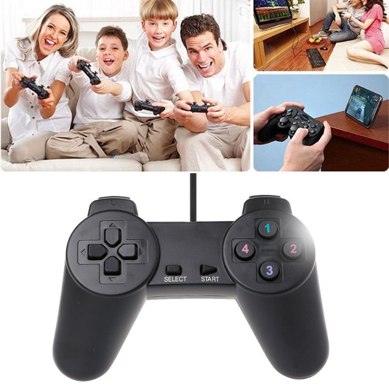 Tay cầm game rung kết nối dây USB cho PC,Laptop hỗ trợ PS2,PS3,PS4