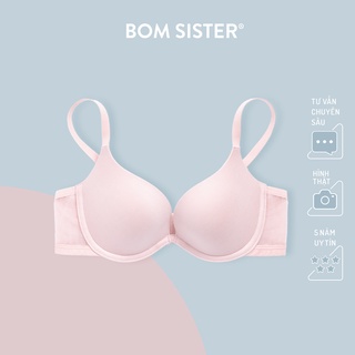 Áo Lót Có Gọng Mút Mỏng Cài Sau Màu Trơn Lưng Lưới BOM SISTER A1654