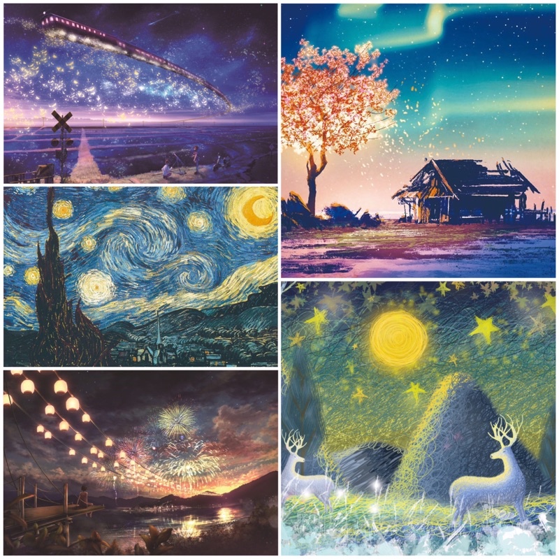 Bộ Tranh Ghép Hình 1000 Mảnh Mini Kích Thước 38*26cm Tặng Kèm Keo Gắn Tranh