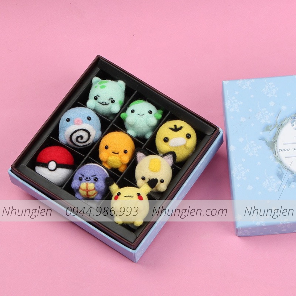 Tự tay làm Combo 9 bé len chọc hình tròn dễ thương - Chọc len thật dễ dàng, handmade beginer