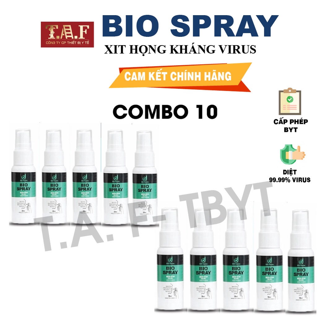 Combo 10 chai xịt họng sinh học Bdferm Bio Spray của Úc 30ml - Nhập Khẩu Chính Hãng an toàn cho mọi nhà
