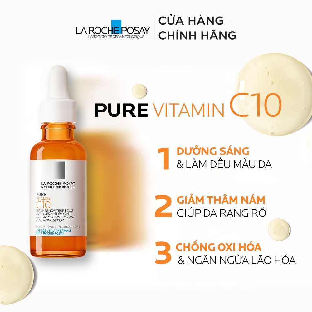 La Roche-Posay Pure Vitamin C10 - Serum C Nguyên Chất Cho Da Nhạy Cảm 30ml