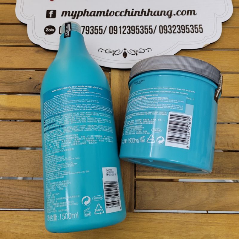 Dầu gội và dầu hấp L'oreal hair spa suôn mượt 1500ml - 1000ml 600ml 500ml