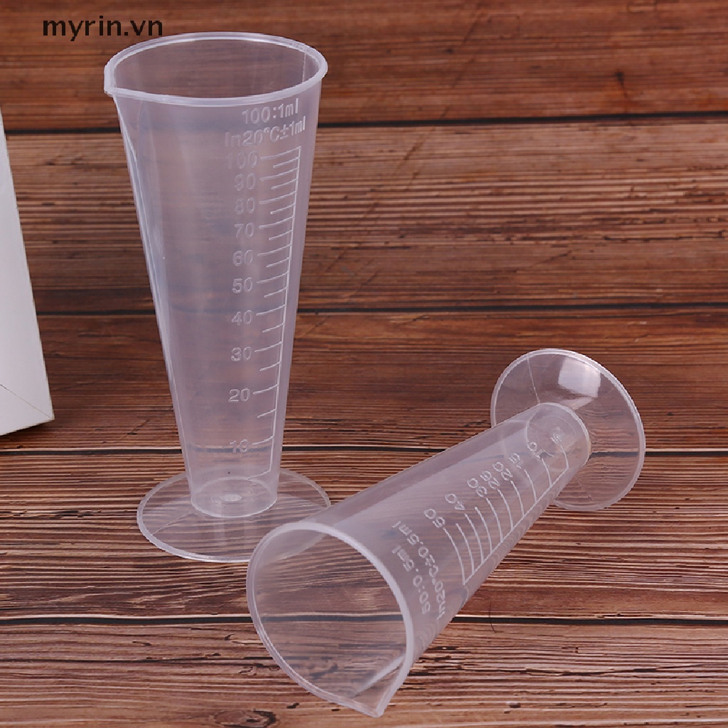 Set 2 Cốc Đo Lường Hình Nón Bằng Nhựa Trong Suốt Có Thể Tái Sử Dụng