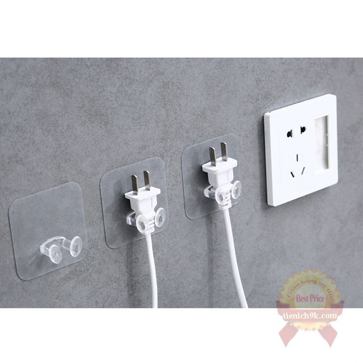 Móc Dán Tường Kẹp Giữ Dây Điện điện thoại Phích Cắm Kê Đỡ Treo Đồ Đa Năng