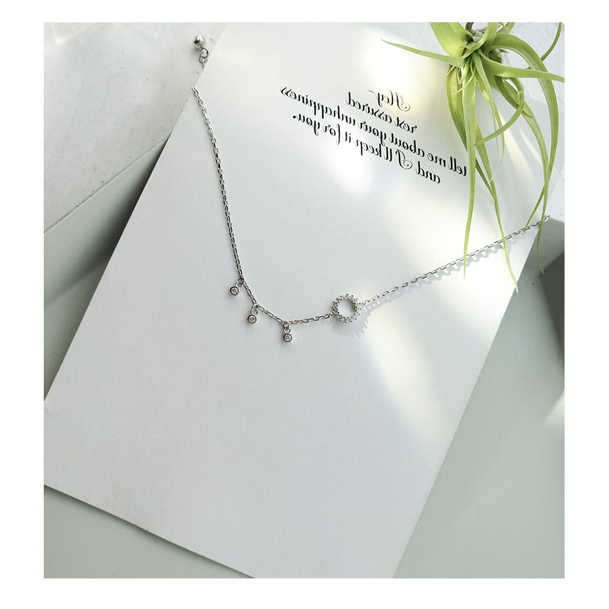 Lắc chân mạ bạc đính đá thời trang thanh lịch dành cho nữ | BigBuy360 - bigbuy360.vn