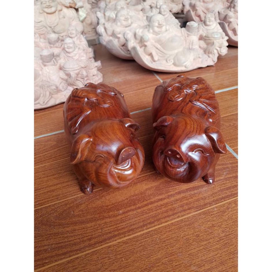 cặp lợn gỗ hương ta