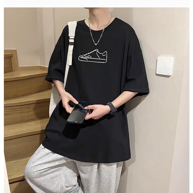 Áo Thun Tay Ngắn Dáng Rộng In Họa Tiết Hoạt Hình Phong Cách Hip Hop Hàn Quốc Thời Trang Cho Nam Size M-8XL