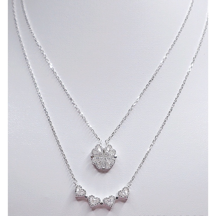 Dây chuyền nữ bạc cỏ bốn lá đeo hai kiểu chất liệu bạc 925-Minh Tâm Jewelry