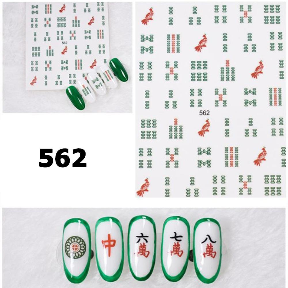 OCEANMAP Miếng Dán Trang Trí Móng Tay Hình Mạt Chược Trung Hoa Nhiều Màu Sắc