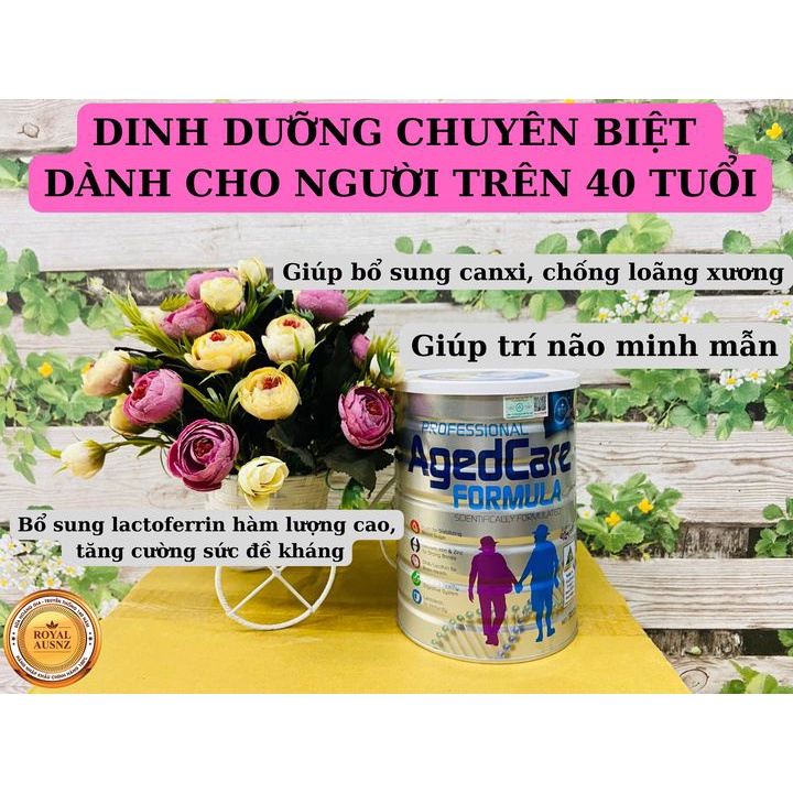 Sữa bột Hoàng Gia Úc AgedCare bổ sung dinh dưỡng Lactoferrin, Inulin cho người trên 40 tuổi Royal Ausnz 900g