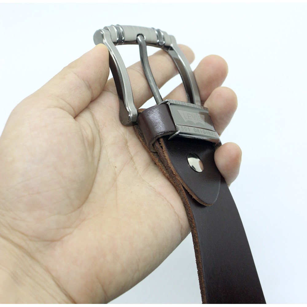 Thắt Lưng Da Bò Cắt Nguyên Miếng Một Lớp Không Sơn Cạnh