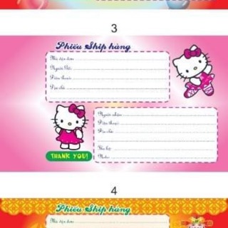 Phiếu ship 50 tờ 1 liên.In hình siêu dễ thương ❤️