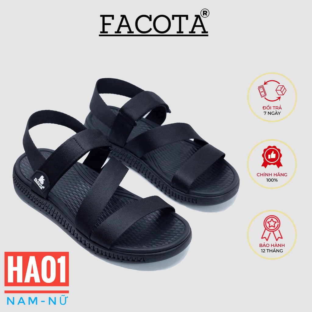 Giày sandal nam nữ quai dù thể thao Chính Hãng Facota HA01 baor hành 1 năm