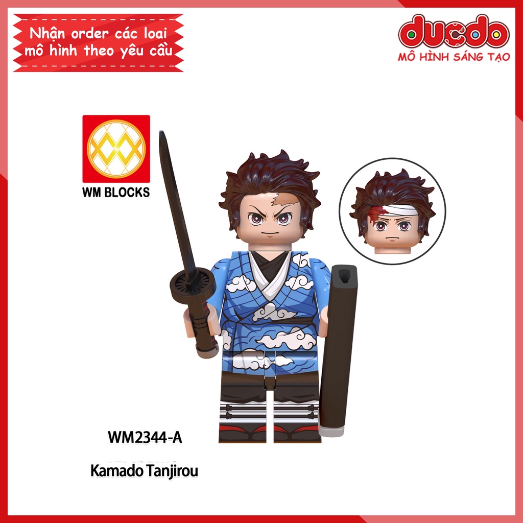 Minifigures nhân vật Kamado Tanjiro Thanh guơm diệt quỷ Kimetsu no Yaiba - Đồ chơi Lắp ghép Xếp hình Mô hình WM2344 - A