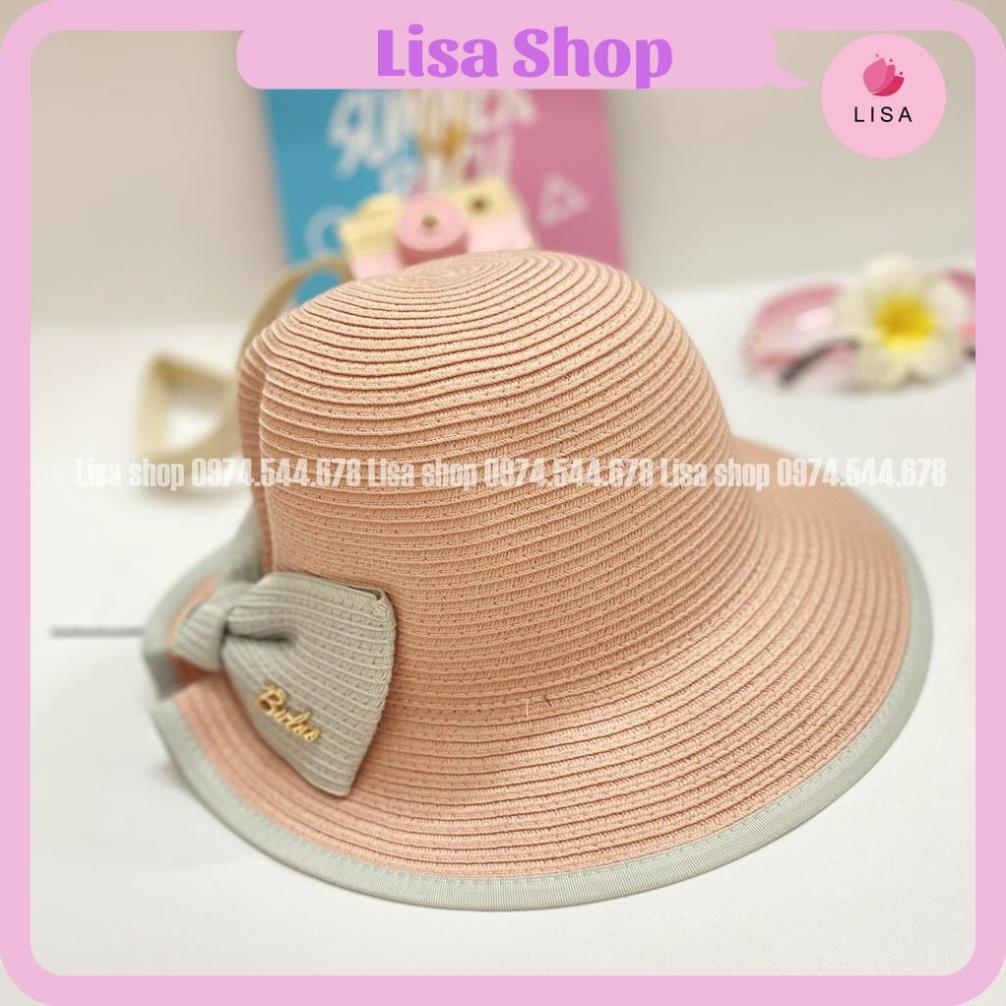 [HÀNG CAO CẤP-FREESHIP] Mũ đi biển, nón đi biển chất liệu vải thoáng mát, đính nơ sau phong cách Vintage cho nữ Lisa,M27
