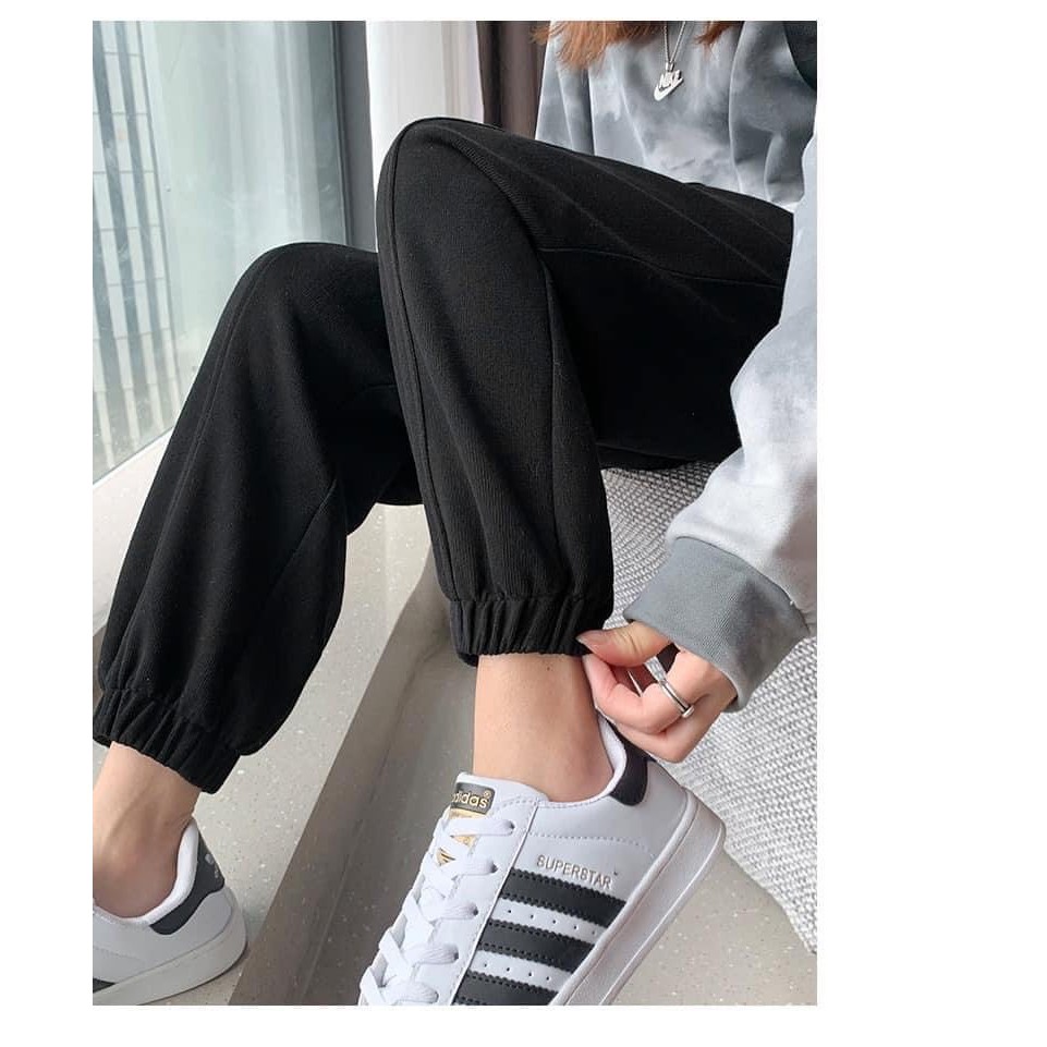 Quần Len Tăm Ống Thụng Bo Gấu Nữ THUS Jogger Ống Boom Dáng Dài Chất Nỉ Mềm Form Unisex Năng Động Q2I03