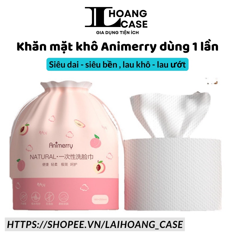 Giấy Lau Mặt Cuộn Túi Rút Màu Hồng Anh Đào Chất Cotton Dùng 1 Lần, Khăn Khô Cuộn Giấy Tẩy Trang Siêu Dai