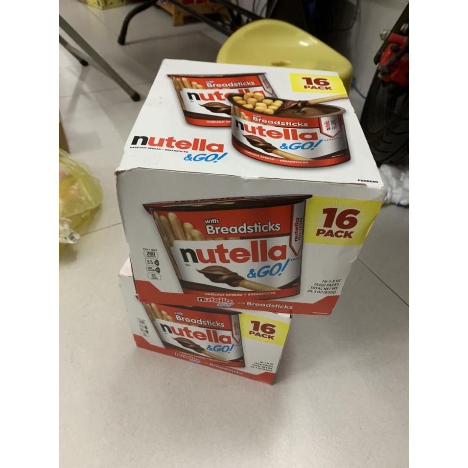 THÙNG 16 HỘP BÁNH QUE CHẤM SOCOLA HẠT DẺ NUTELLA